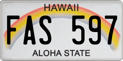 HI license plate FAS597
