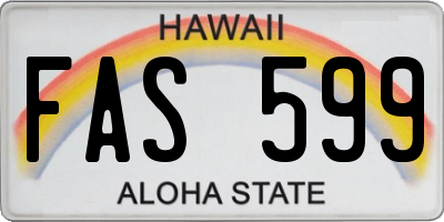 HI license plate FAS599