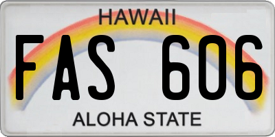 HI license plate FAS606