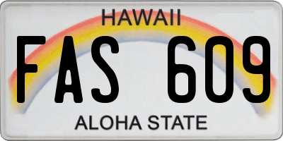 HI license plate FAS609