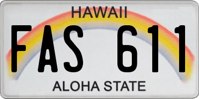 HI license plate FAS611