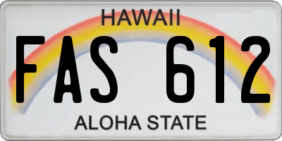 HI license plate FAS612