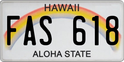 HI license plate FAS618
