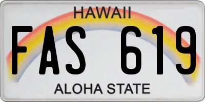 HI license plate FAS619
