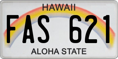 HI license plate FAS621
