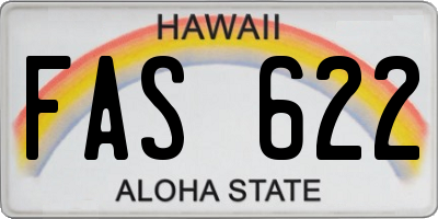 HI license plate FAS622