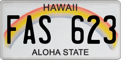 HI license plate FAS623