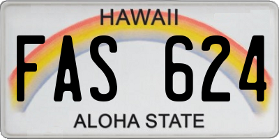 HI license plate FAS624