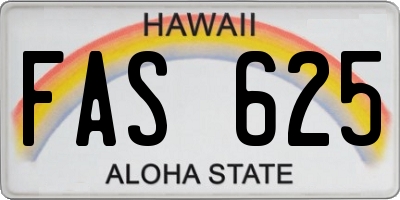 HI license plate FAS625