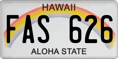 HI license plate FAS626