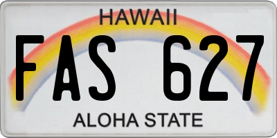 HI license plate FAS627