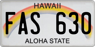HI license plate FAS630