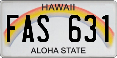 HI license plate FAS631