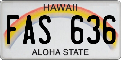 HI license plate FAS636