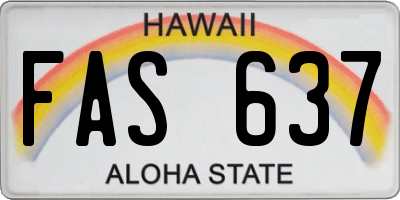 HI license plate FAS637