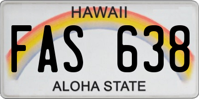 HI license plate FAS638