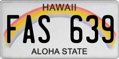 HI license plate FAS639