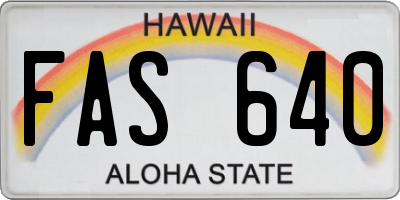 HI license plate FAS640