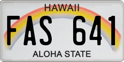HI license plate FAS641