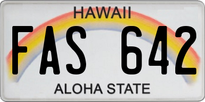 HI license plate FAS642