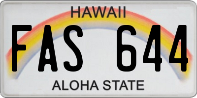 HI license plate FAS644