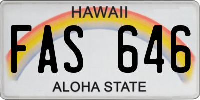 HI license plate FAS646