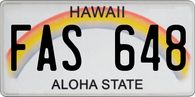 HI license plate FAS648