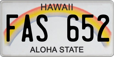 HI license plate FAS652