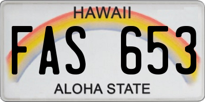 HI license plate FAS653