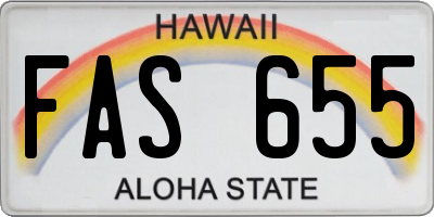 HI license plate FAS655