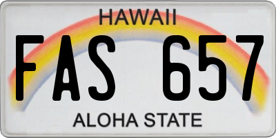 HI license plate FAS657