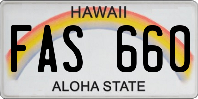 HI license plate FAS660