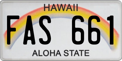 HI license plate FAS661