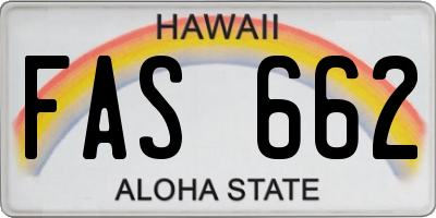 HI license plate FAS662