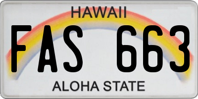 HI license plate FAS663