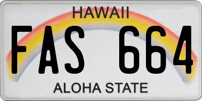 HI license plate FAS664
