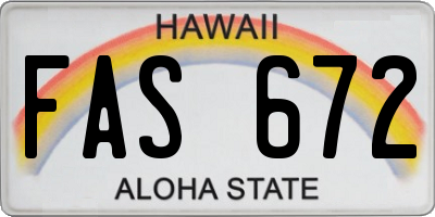 HI license plate FAS672