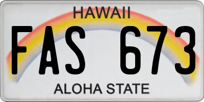 HI license plate FAS673