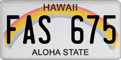 HI license plate FAS675