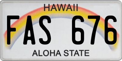 HI license plate FAS676