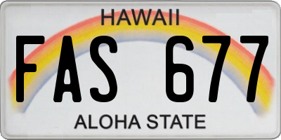 HI license plate FAS677
