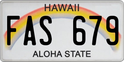 HI license plate FAS679
