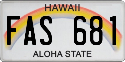 HI license plate FAS681