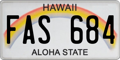 HI license plate FAS684