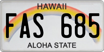HI license plate FAS685