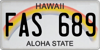 HI license plate FAS689