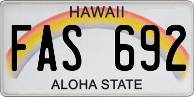 HI license plate FAS692