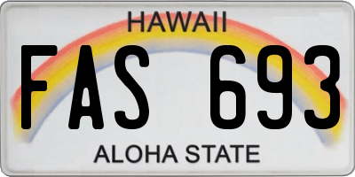 HI license plate FAS693