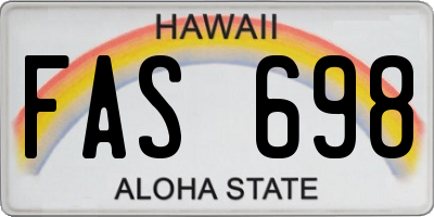 HI license plate FAS698