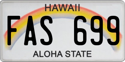 HI license plate FAS699